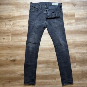 Diesel Tepphar Jeans Men 31x32 Black Slim Carrot Fit Stretch Grunge Punk 0674N